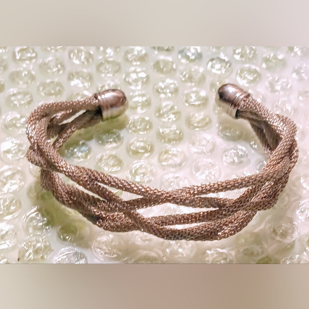 Sterling Silver twine braided Design Style Pattern 7.5 in/ WT 25 .8 Bracelet